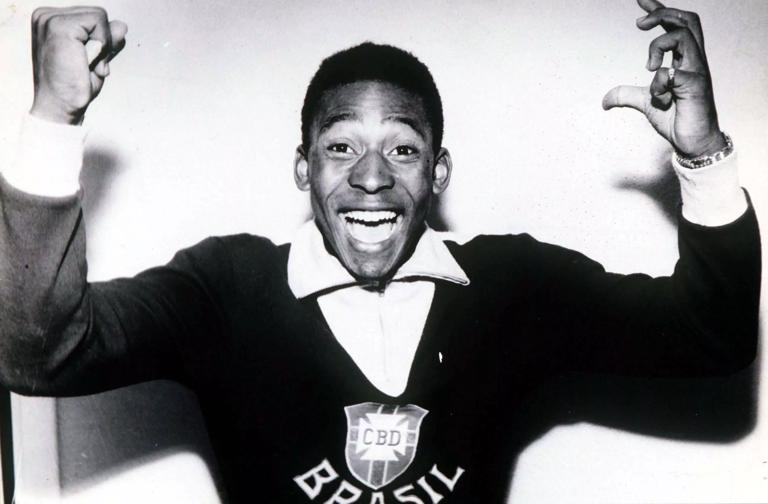 1958 World Cup Final, Stockholm, Sweden, 29th June, 1958, Sweden 2 v Brazil 5, Brazil's Pele jubilant after the final in which he scored twice. (Photo by Popperfoto via Getty Images)